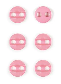 Lot de 6 boutons fente 2 gros trous fuchsia Ø 27 mm - Bergère de France