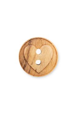 Lot de 6 boutons coeur Ø15mm naturel - Bergère de France