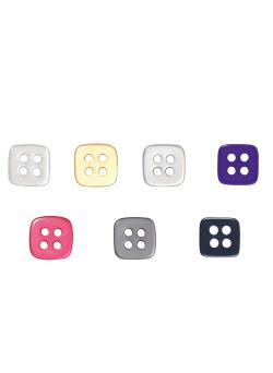 Lot de 6 boutons carrés 10 mm Purple - Bergère de France
