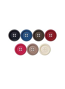 Lot de 6 boutons 4 trous Ø 25 mm Kaki - Bergère de France