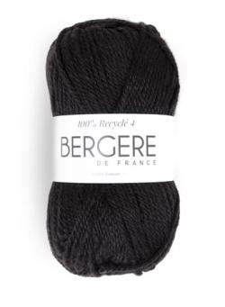 Fil à tricoter - 100 % RECYCLÉ 4 NOIR - Bergère de France