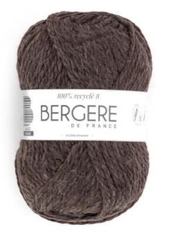 Fil à tricoter - 100 % RECYCLÉ 8 CHATAIN - Bergère de France