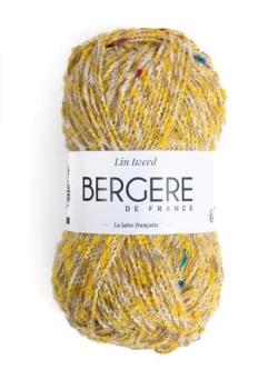 Fil à tricoter - LIN TWEED JAUNE - Bergère de France