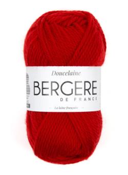 Fil à tricoter - DOUCELAINE ROUGE SANG - Bergère de France