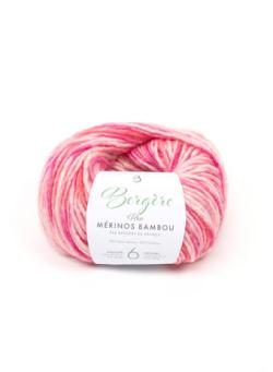 Fil à tricoter - MERINOS BAMBOU ROSE - Bergère de France
