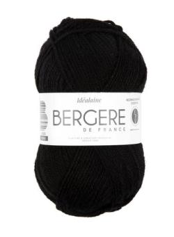 Fil à tricoter - IDEALAINE NOIR - Bergère de France