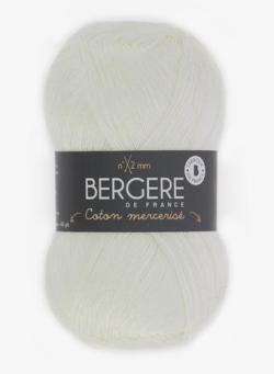 Fil à tricoter - COTON MERCERISE BLANC - Bergère de France