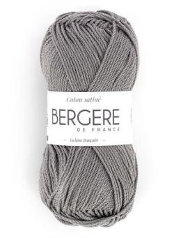 Fil à tricoter - COTON SATINE GRIS - Bergère de France