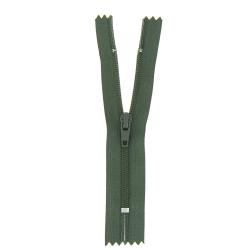 Fermeture nylon non séparable vert armée, 18 cm - Bergère de France