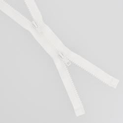 Fermeture injectée n°5 double curseur séparable blanc, 65 cm - Bergère de France