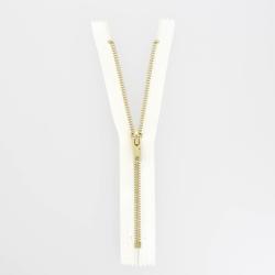 Fermeture laiton non séparable blanc, 15 cm - Bergère de France