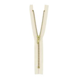 Fermeture laiton non séparable écru, 15 cm - Bergère de France