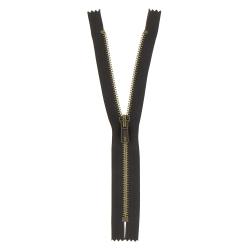 Fermeture laiton non séparable marron foncé, 18 cm - Bergère de France