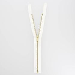 Fermeture laiton séparable blanc, 70 cm - Bergère de France