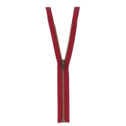 Fermeture laiton séparable rouge, 25 cm - Bergère de France