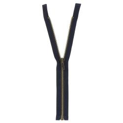 Fermeture laiton séparable bleu marine, 25 cm - Bergère de France