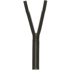 Fermeture laiton séparable marron foncé, 75 cm - Bergère de France