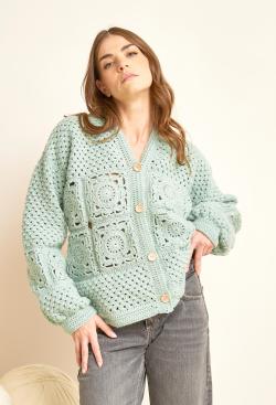 Fiche modèle - Cardigan au crochet Bianca - Bergère de France