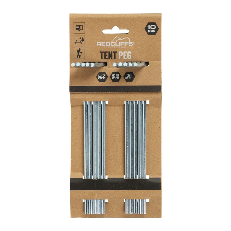 Lot de 10 piquets de tente en fer galvanisé - 28 cm - Ducatillon