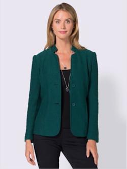 Blazer doux au col montant, coleur bleu pétrole - HELLINE