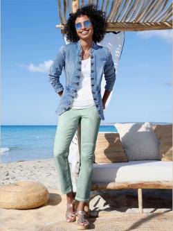 Blazer en jean 95% coton, couleur bleu, taille 36, marque Linea Tesini - helline