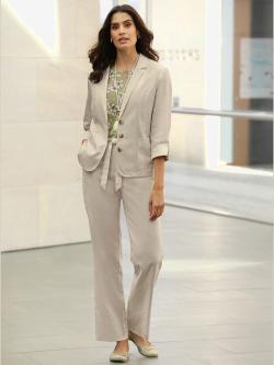 Blazer 55% lin, couleur marron, taille 52 - helline