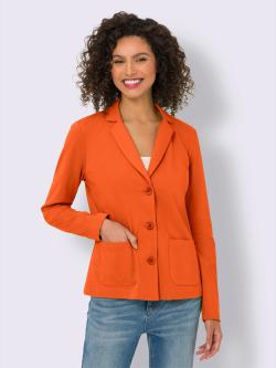 Blazer en jersey coupe sobre pour un look décontracté tendance, couleur orange, taille 46, marque Linea Tesini - helline