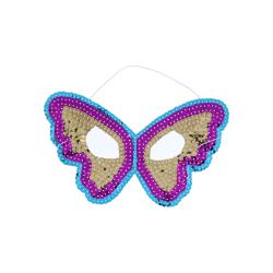 Masque papillon bleu rose doré