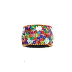 Rond de serviette à sequins multicolores