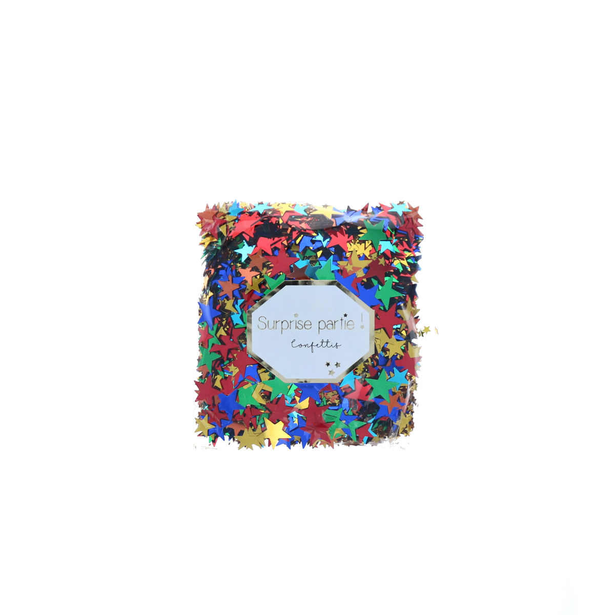 Confettis métallisés étoiles multicolores