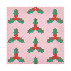 Lot de 20 serviettes en papier motifs houx