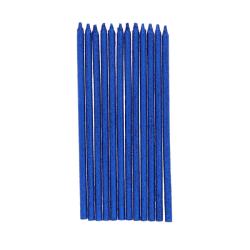 Lot de 12 bougies à paillettes bleues