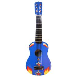 Jouet guitare bleue motifs flammes