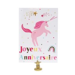 Carte Joyeux Anniversaire licorne