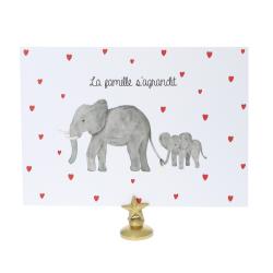 Carte naissance La famille s'agrandit éléphants