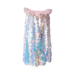Déguisement cape princesse sirène écailles sequins holographiques