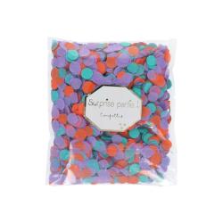 Confettis ronds violet orange vert