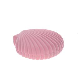 Boîte à bijoux velours grand coquillage rose