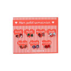 Boucles d'oreilles enfant puces semainier