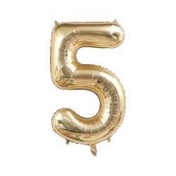 Ballon chiffre doré 5