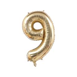 Ballon chiffre doré 9