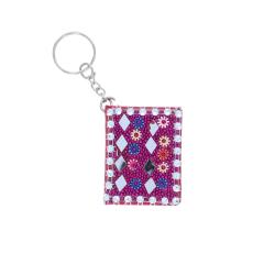 Porte-clés mini carnet indien rose
