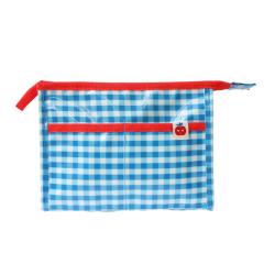 Trousse rectangle vichy bleu - Vichy chéri