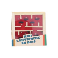 Mini labyrinthe en bois rouge