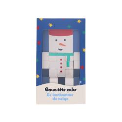 Casse-tête cube en bois bonhomme de neige