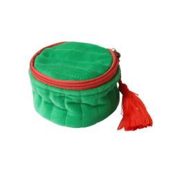 Trousse écrin à bijoux en velours vert - Olympe