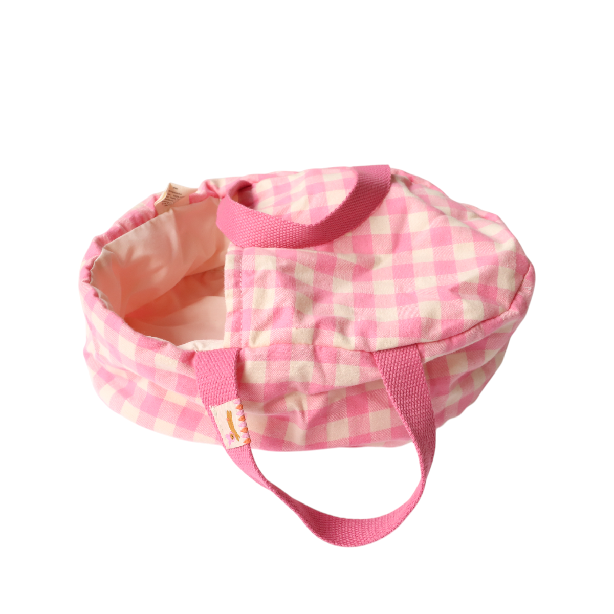 Couffin pour poupée vichy rose - Chichi pompon