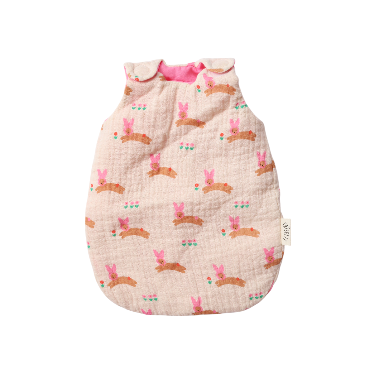 Gigoteuse pour poupée vichy rose - Chichi pompon
