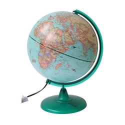 Globe terrestre lumineux vert animaux
