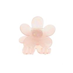 Pince à cheveux crabe fleur rose pêche
